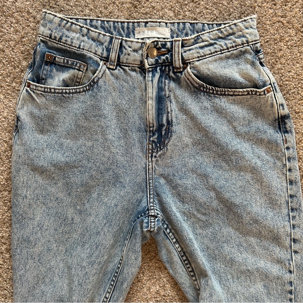Vintage Women’s Acid Wash Jeans EU 36 US 4 High Rise Straight Leg Denim